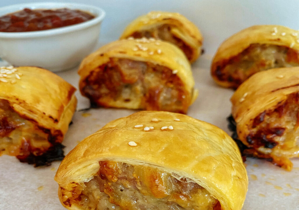 Cheesy Sausage Rolls Maison Therese